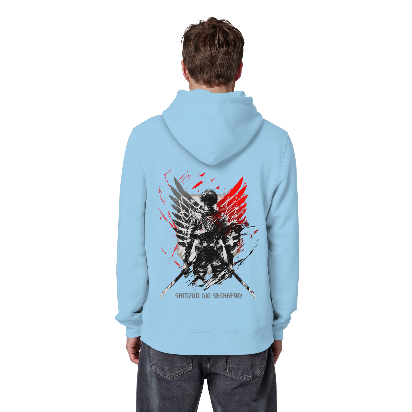 "Wings of Resolve" Back Organic Classic Hoodie