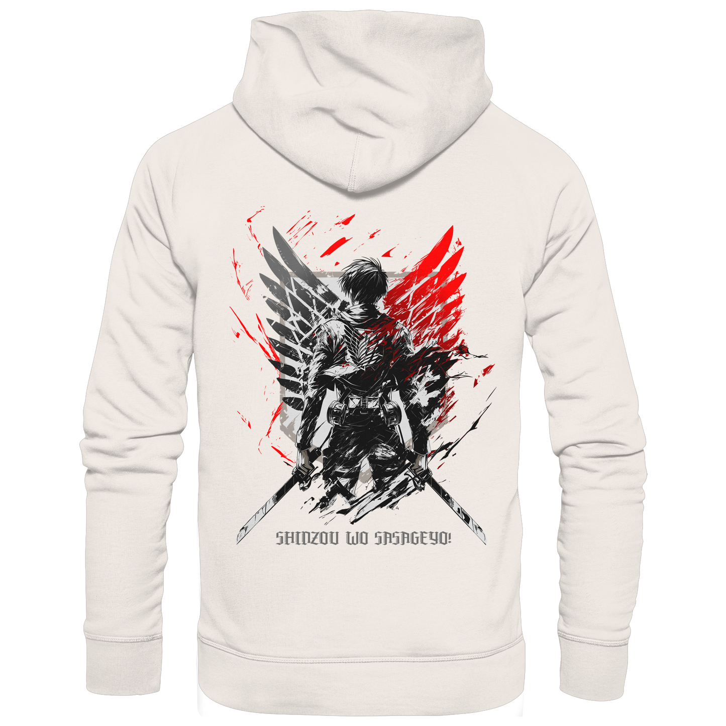 "Wings of Resolve" Back Organic Classic Hoodie
