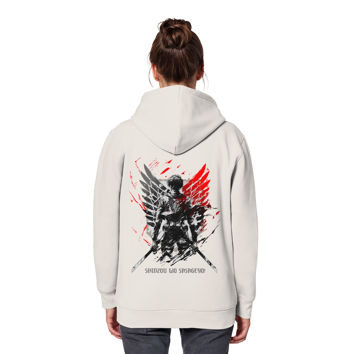 "Wings of Resolve" Back Organic Classic Hoodie
