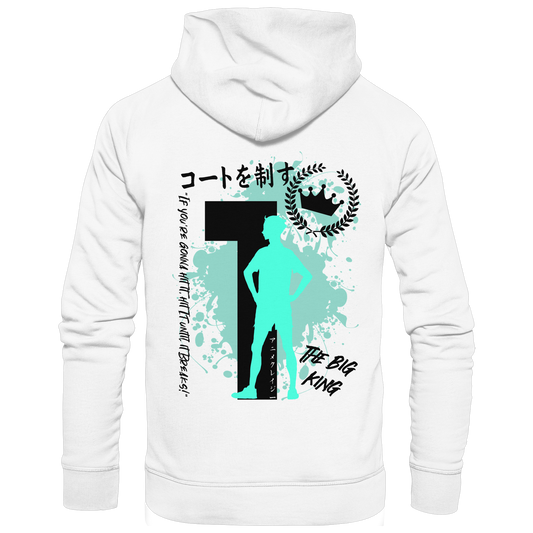 "The Big King" Back White Organic Classic Hoodie