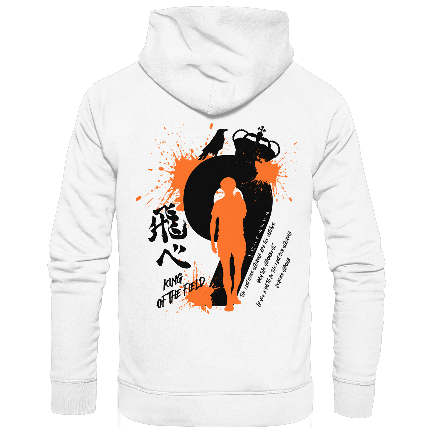 "King Of The Field" Back White Organic Classic Hoodie