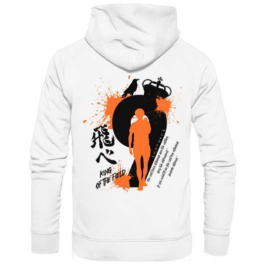 "King Of The Field" Back White Organic Classic Hoodie