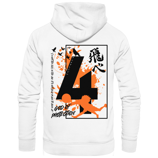 "God Of Protection" Back White Organic Classic Hoodie