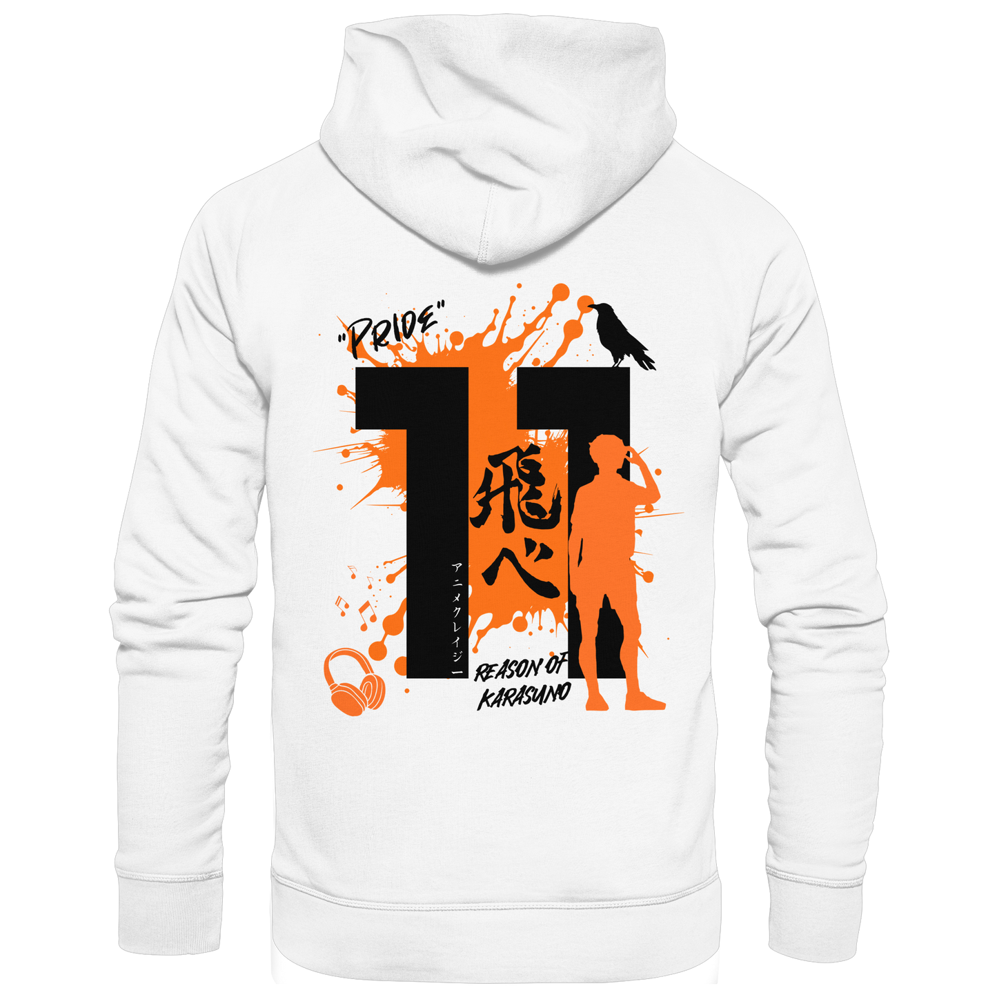 "Pride" Back White Organic Classic Hoodie