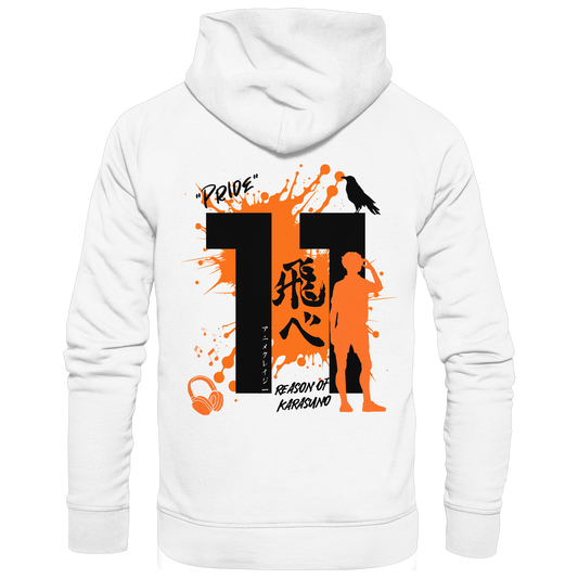 "Pride" Back White Organic Classic Hoodie