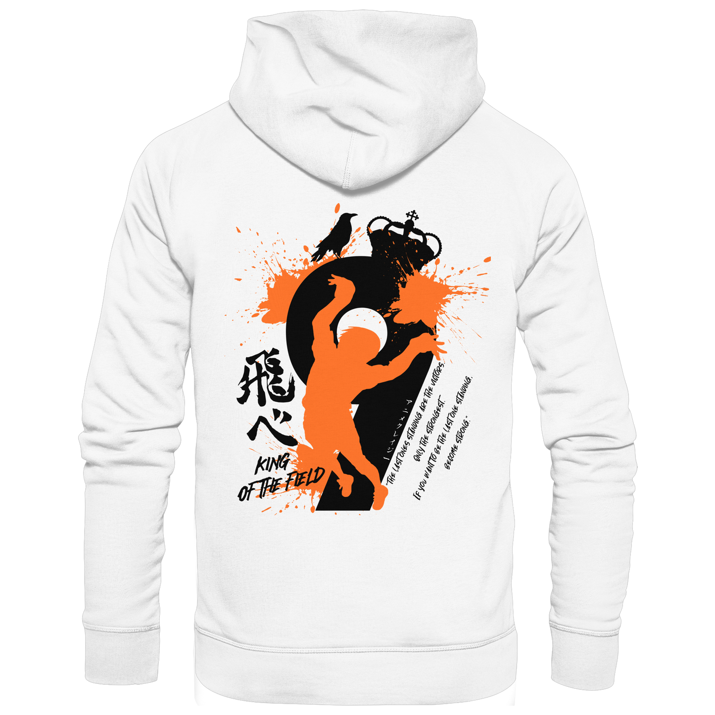 "King Of The Field 2.0" Back White Organic Classic Hoodie