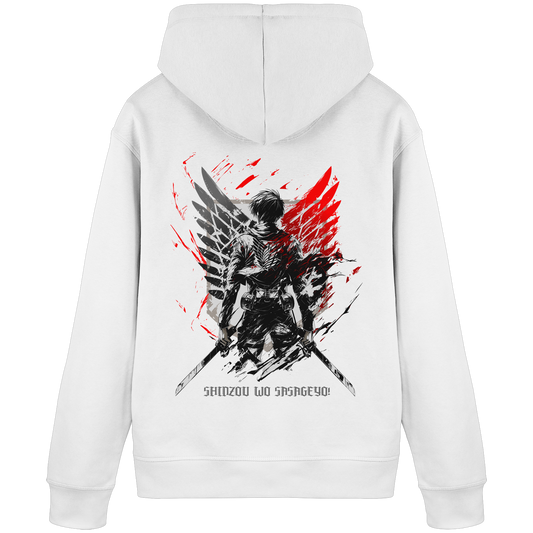 "Wings of Resolve" Back Organic Classic Hoodie