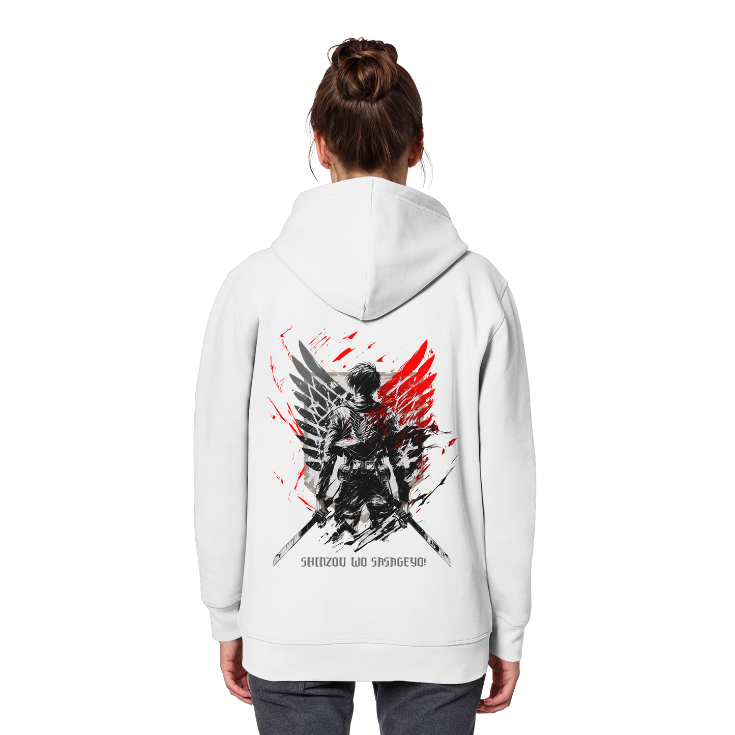 "Wings of Resolve" Back Organic Classic Hoodie