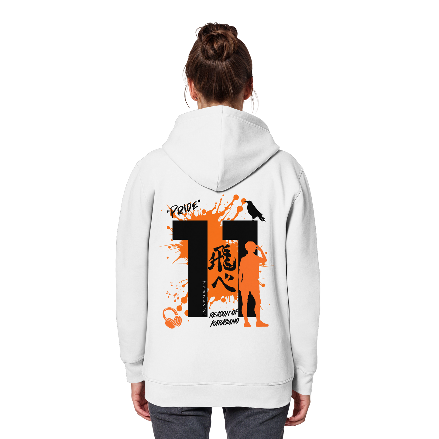 "Pride" Back White Organic Classic Hoodie