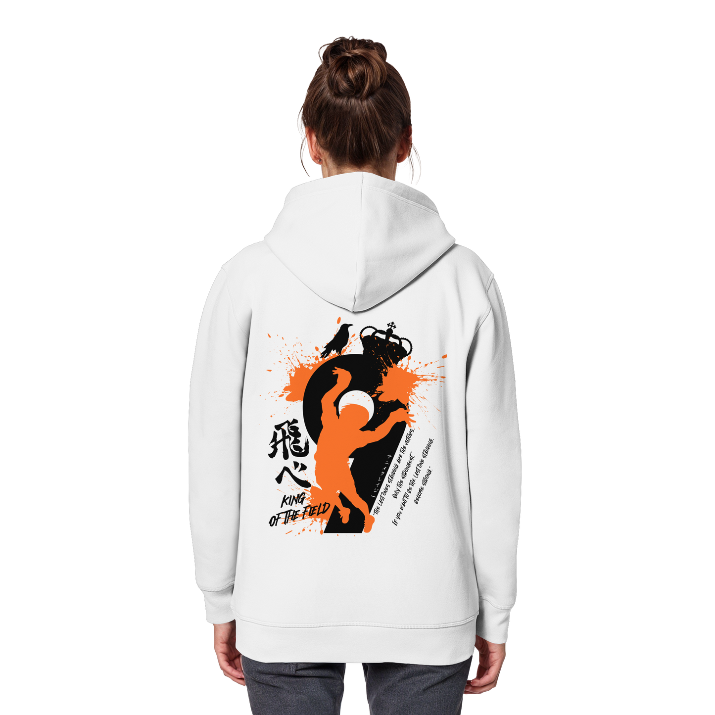 "King Of The Field 2.0" Back White Organic Classic Hoodie