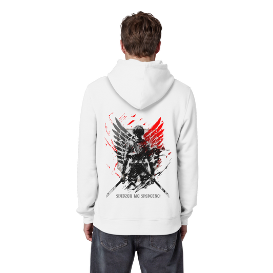 "Wings of Resolve" Back Organic Classic Hoodie
