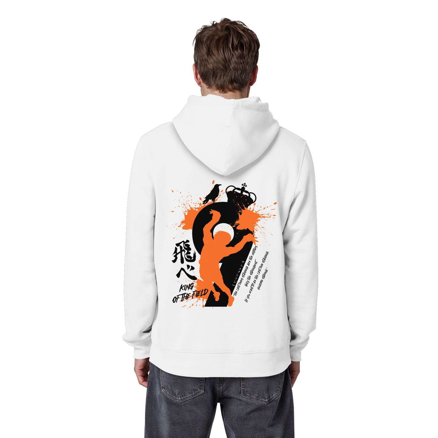 "King Of The Field 2.0" Back White Organic Classic Hoodie