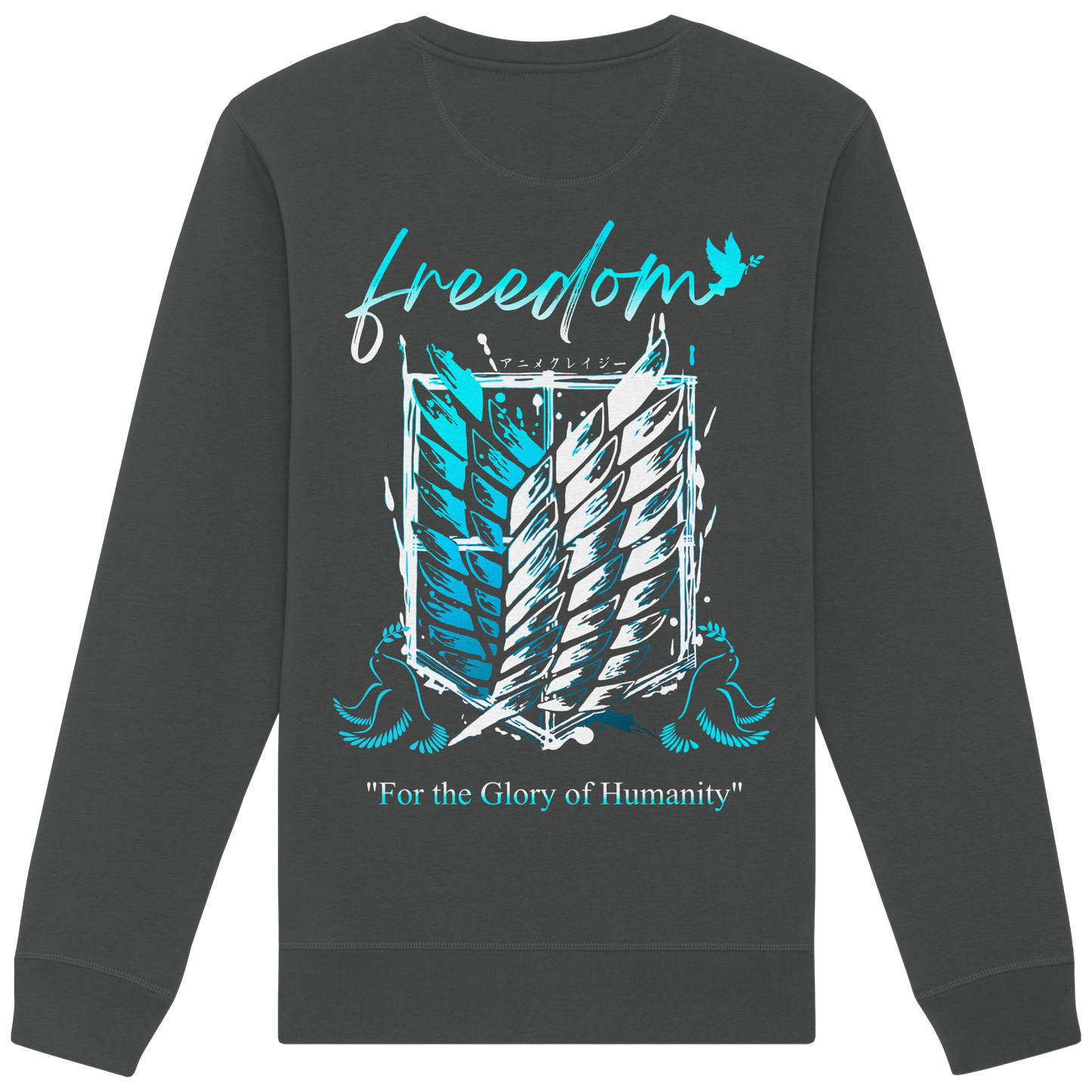 "Blue Rebellion - Wings Of Hope" Back Organic Unisex Sweatshirt