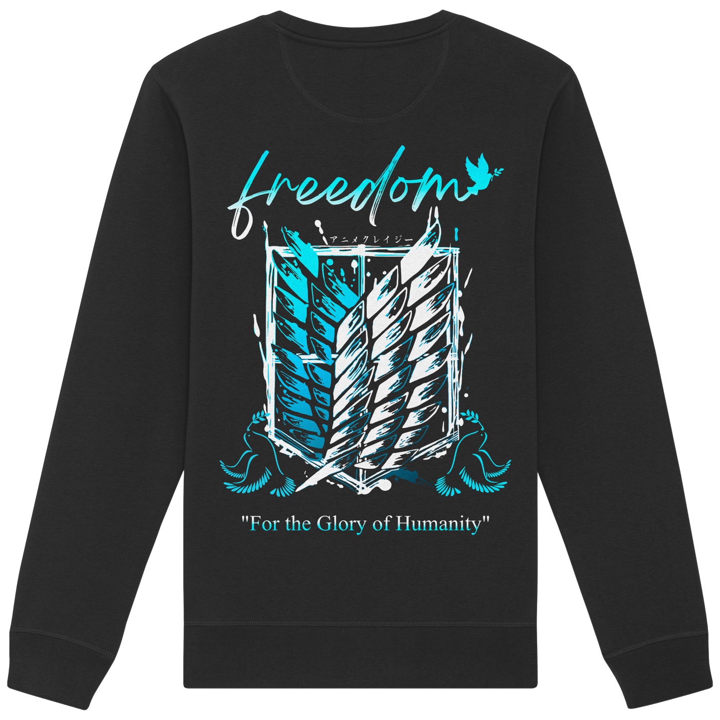 "Blue Rebellion - Wings Of Hope" Back Organic Unisex Sweatshirt