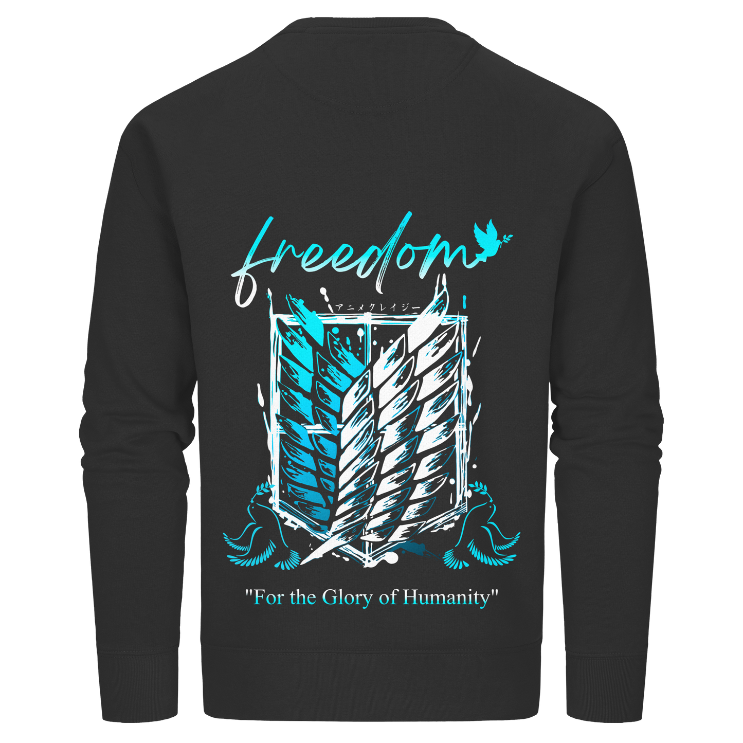 "Blue Rebellion - Wings Of Hope" Back Organic Unisex Sweatshirt
