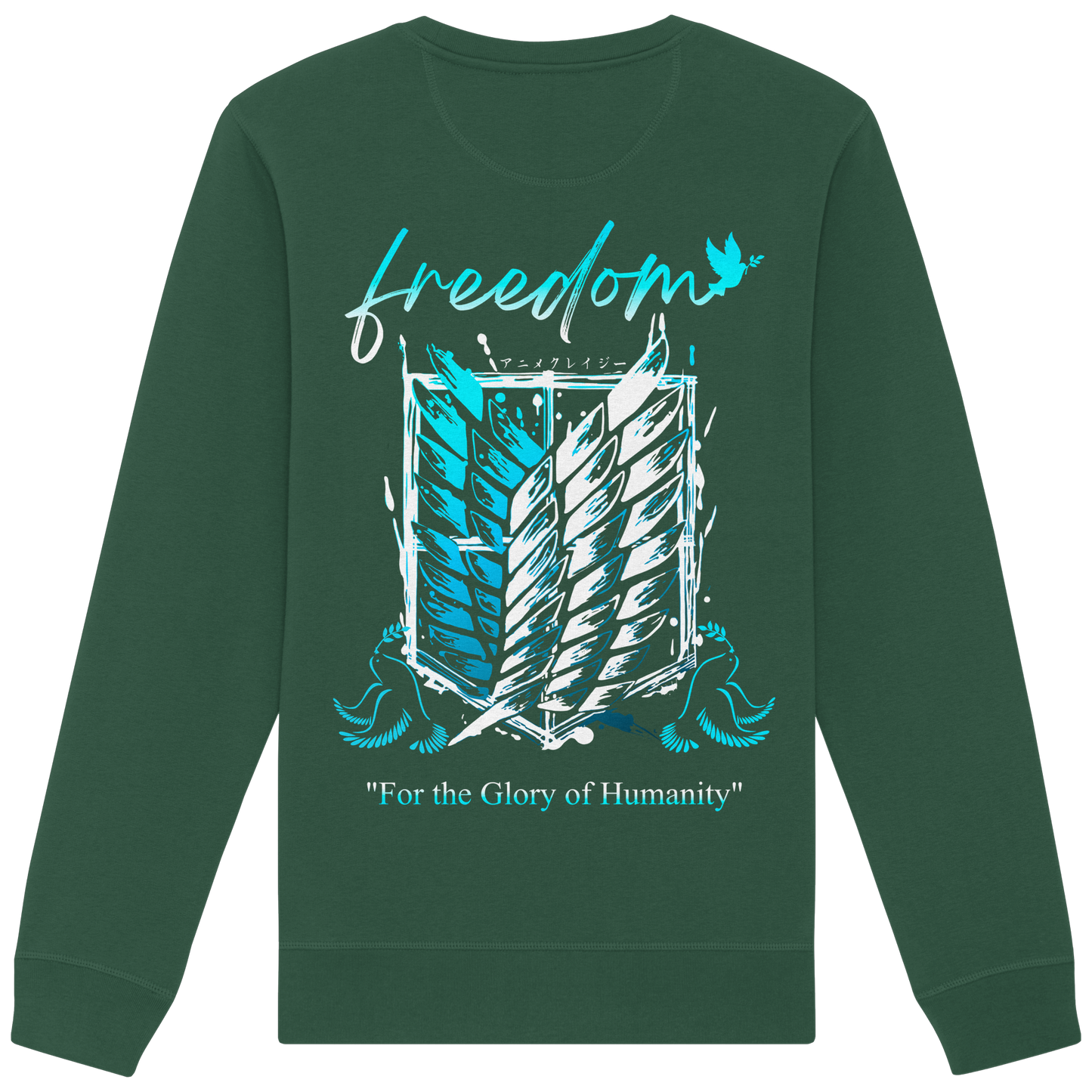 "Blue Rebellion - Wings Of Hope" Back Organic Unisex Sweatshirt