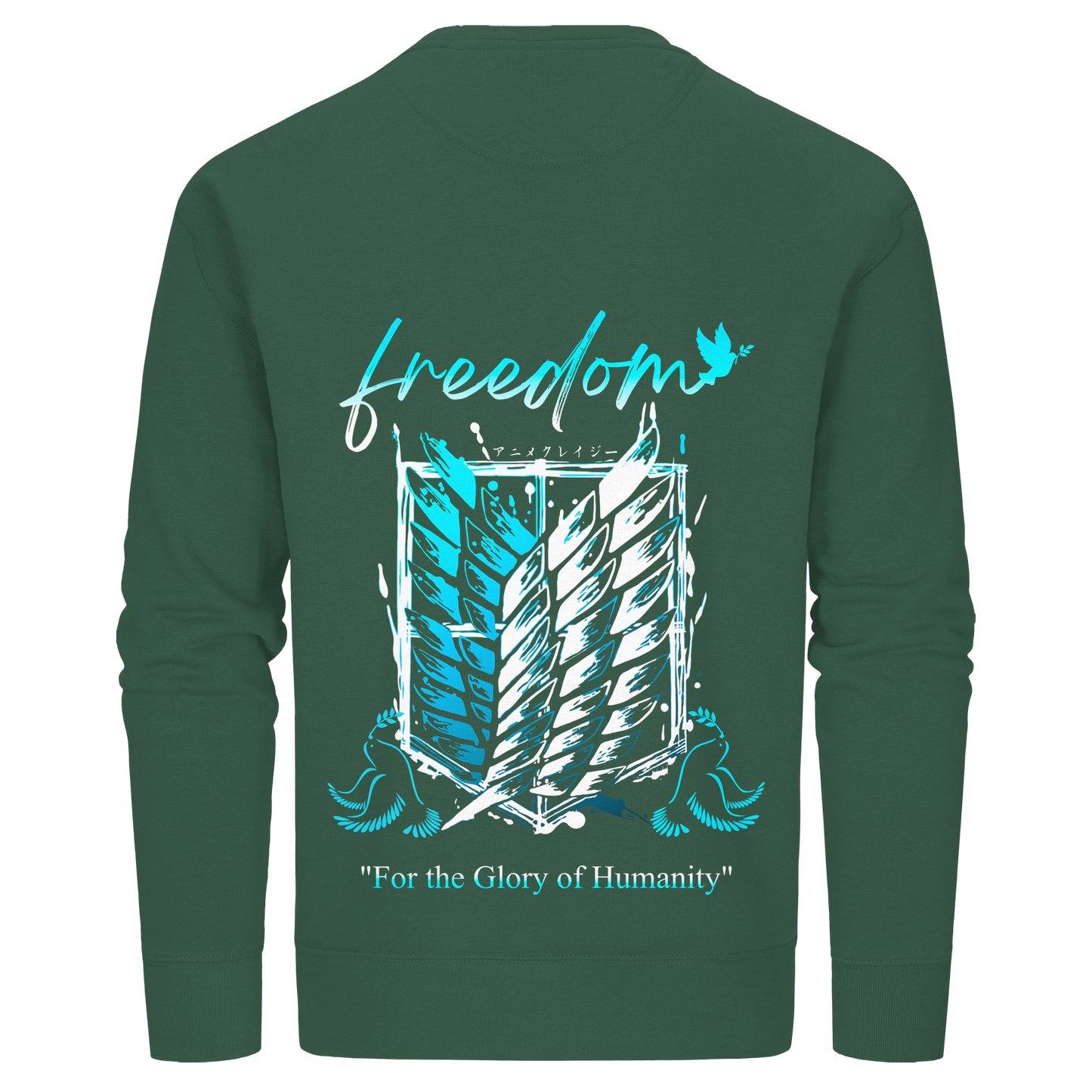 "Blue Rebellion - Wings Of Hope" Back Organic Unisex Sweatshirt