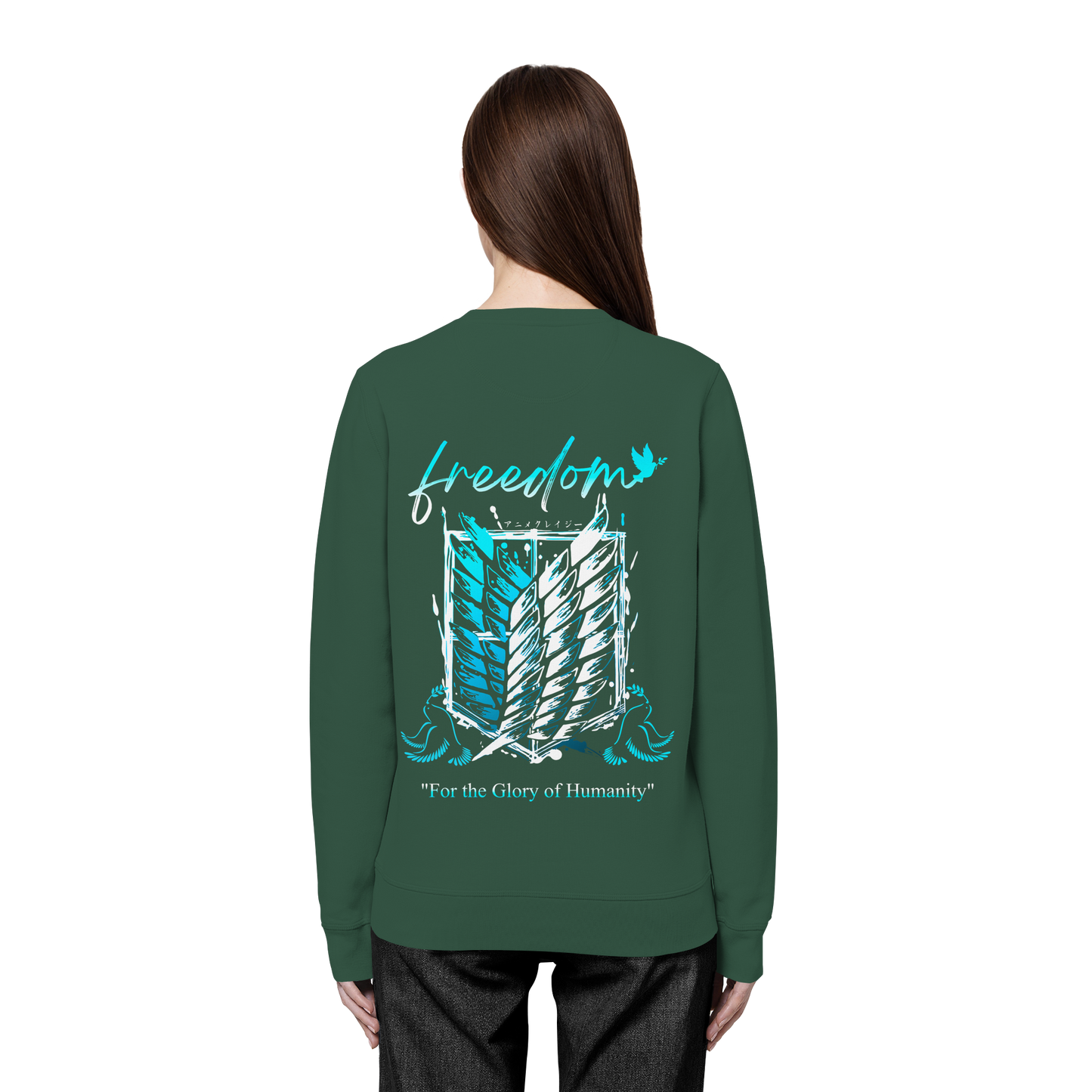 "Blue Rebellion - Wings Of Hope" Back Organic Unisex Sweatshirt