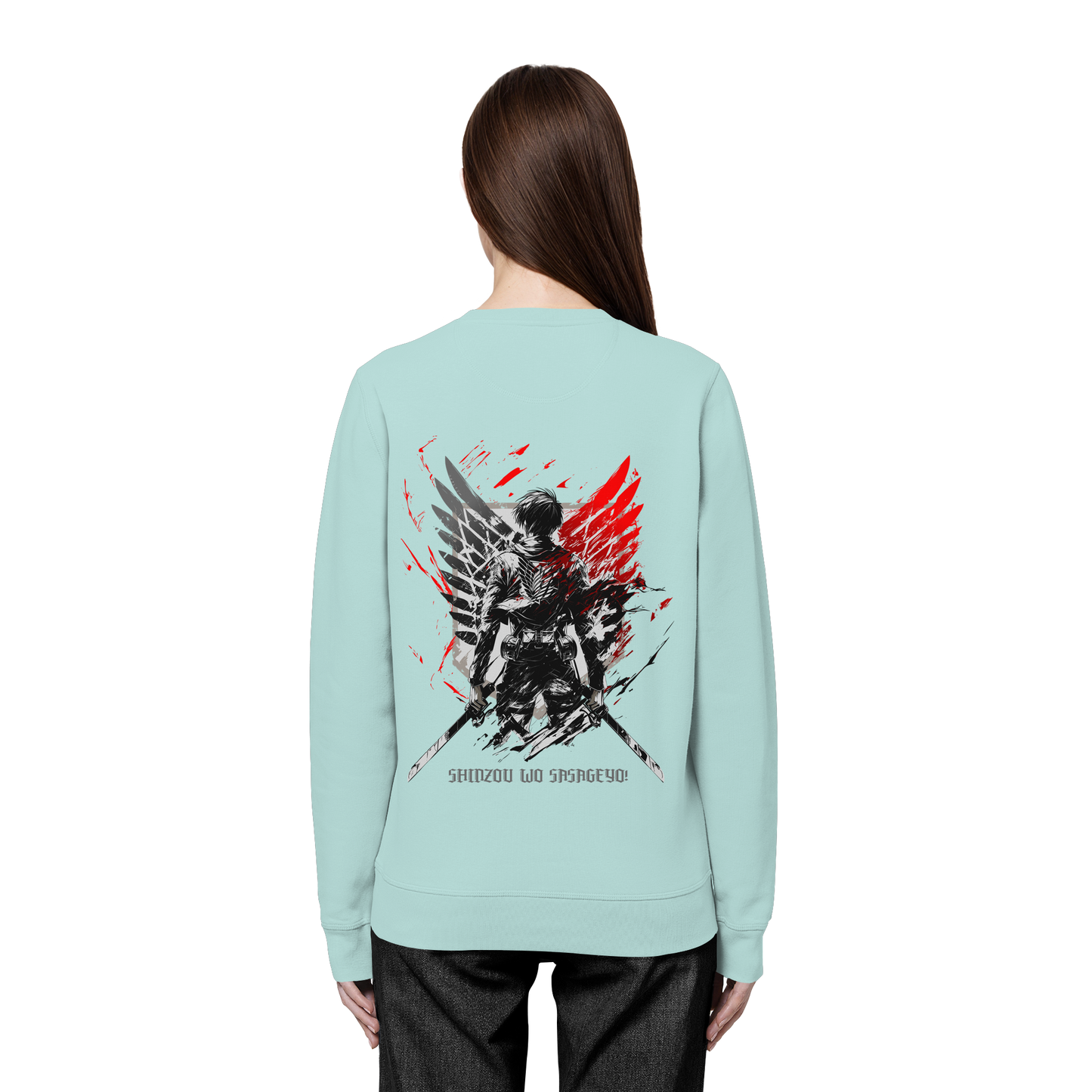 "Wings of Resolve" Back Organic Unisex Sweatshirt