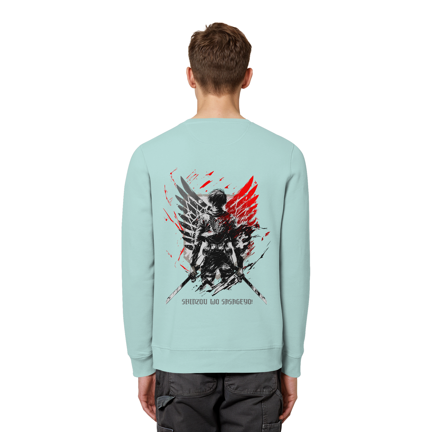 "Wings of Resolve" Back Organic Unisex Sweatshirt