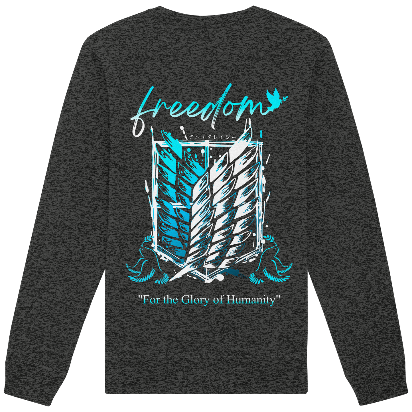 "Blue Rebellion - Wings Of Hope" Back Organic Unisex Sweatshirt