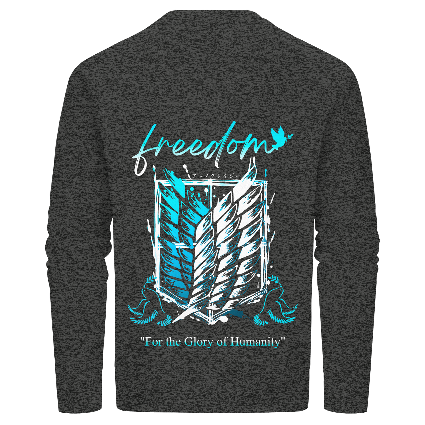 "Blue Rebellion - Wings Of Hope" Back Organic Unisex Sweatshirt