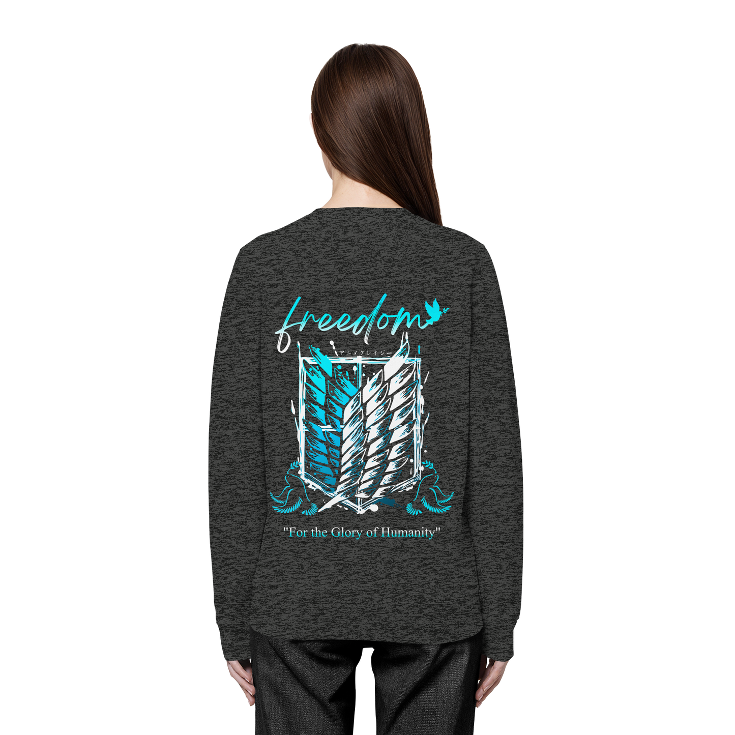 "Blue Rebellion - Wings Of Hope" Back Organic Unisex Sweatshirt