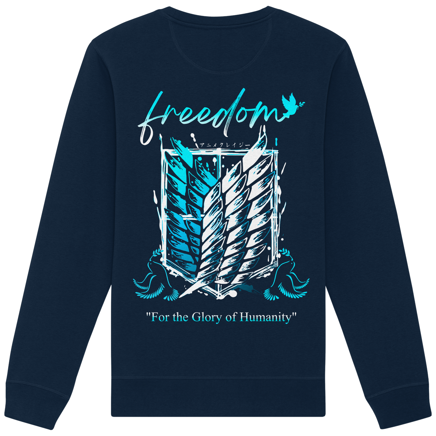 "Blue Rebellion - Wings Of Hope" Back Organic Unisex Sweatshirt
