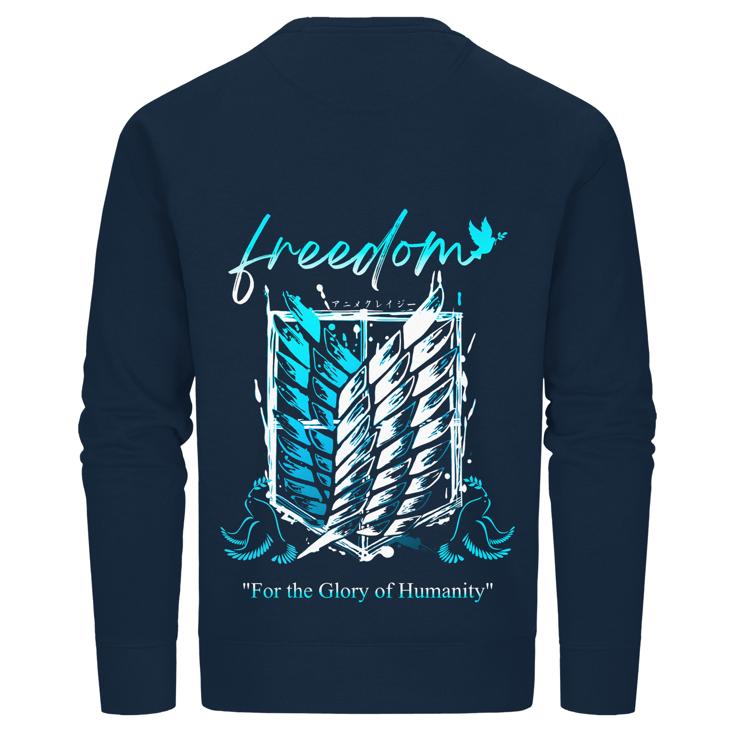 "Blue Rebellion - Wings Of Hope" Back Organic Unisex Sweatshirt