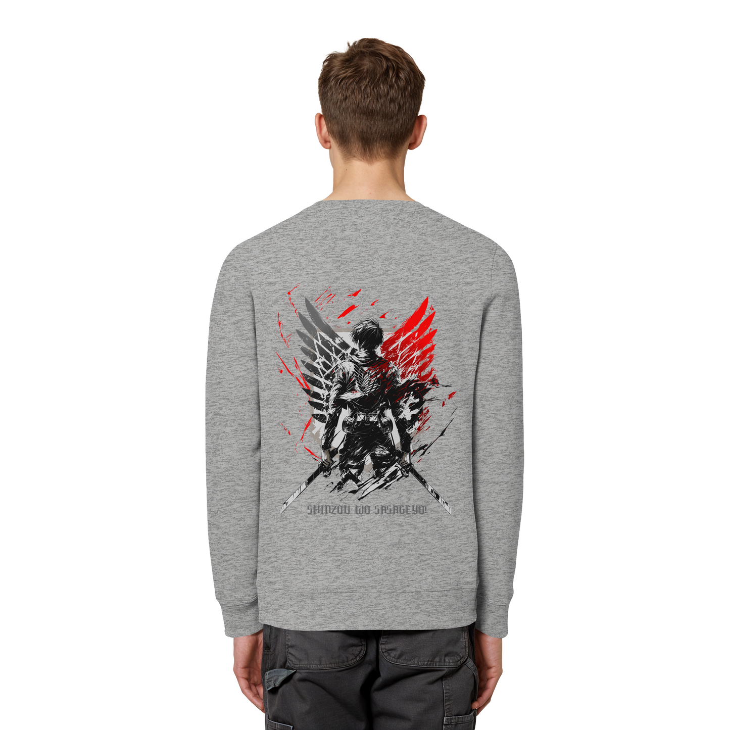"Wings of Resolve" Back Organic Unisex Sweatshirt
