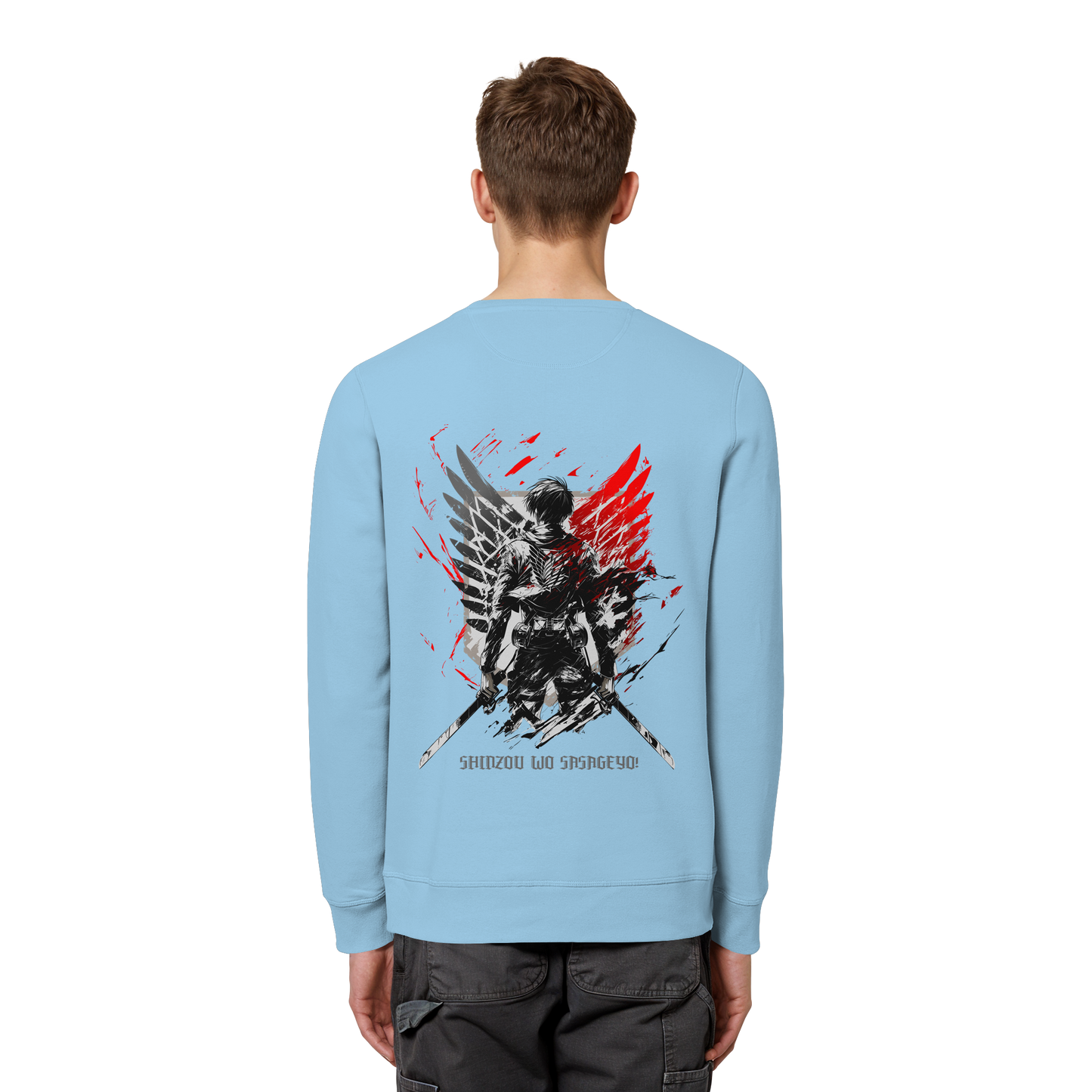 "Wings of Resolve" Back Organic Unisex Sweatshirt