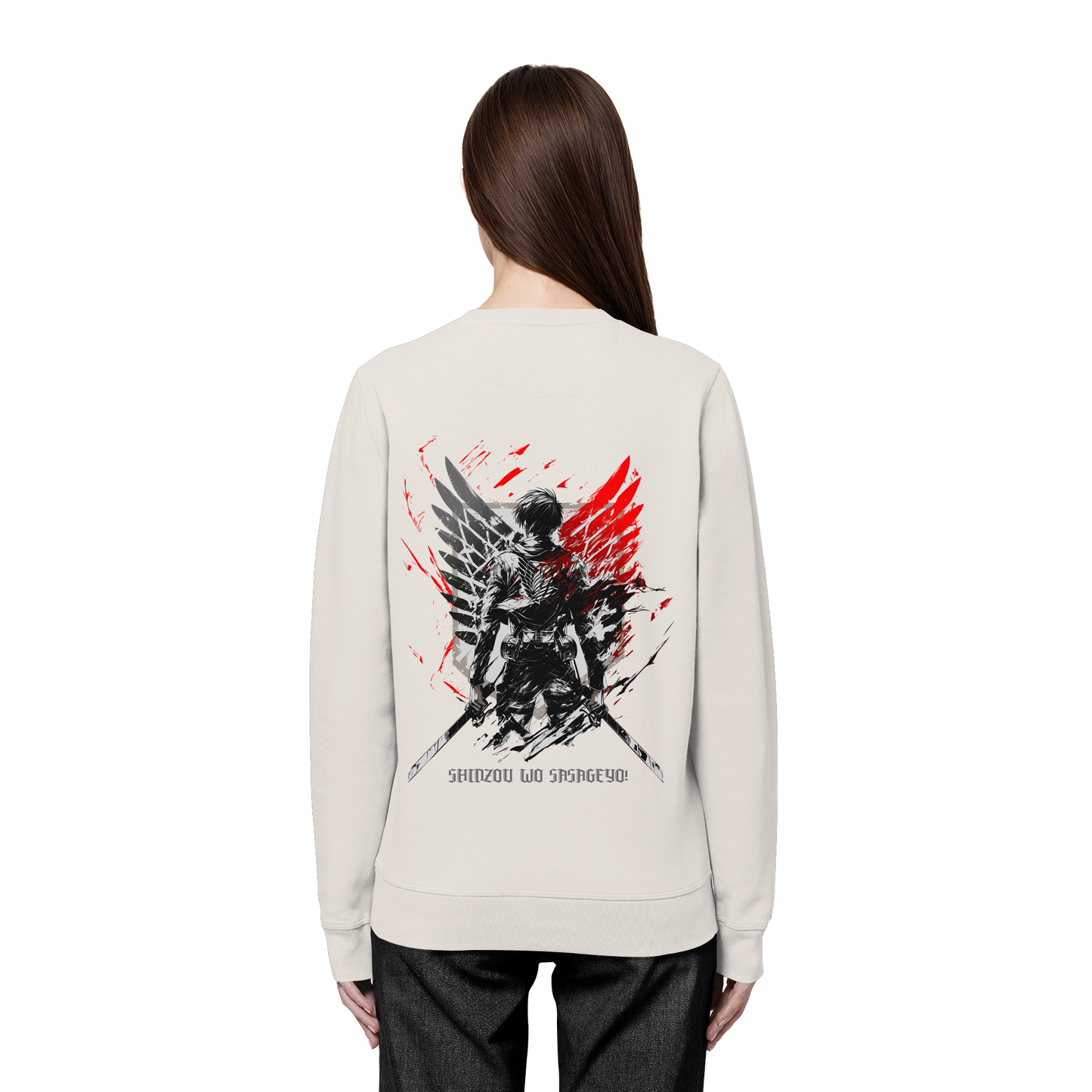 "Wings of Resolve" Back Organic Unisex Sweatshirt