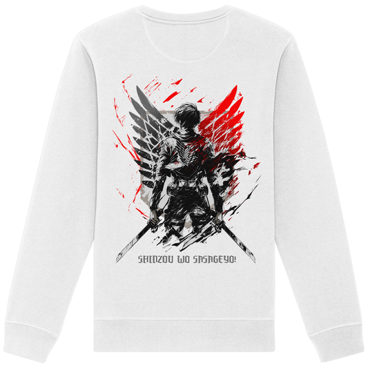 "Wings of Resolve" Back Organic Unisex Sweatshirt