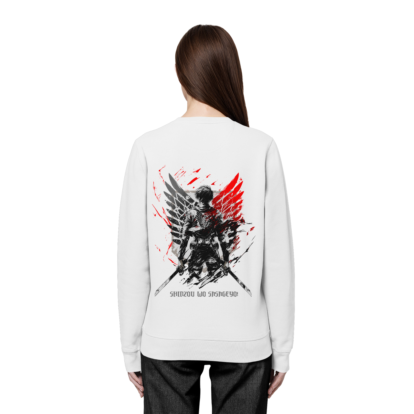 "Wings of Resolve" Back Organic Unisex Sweatshirt