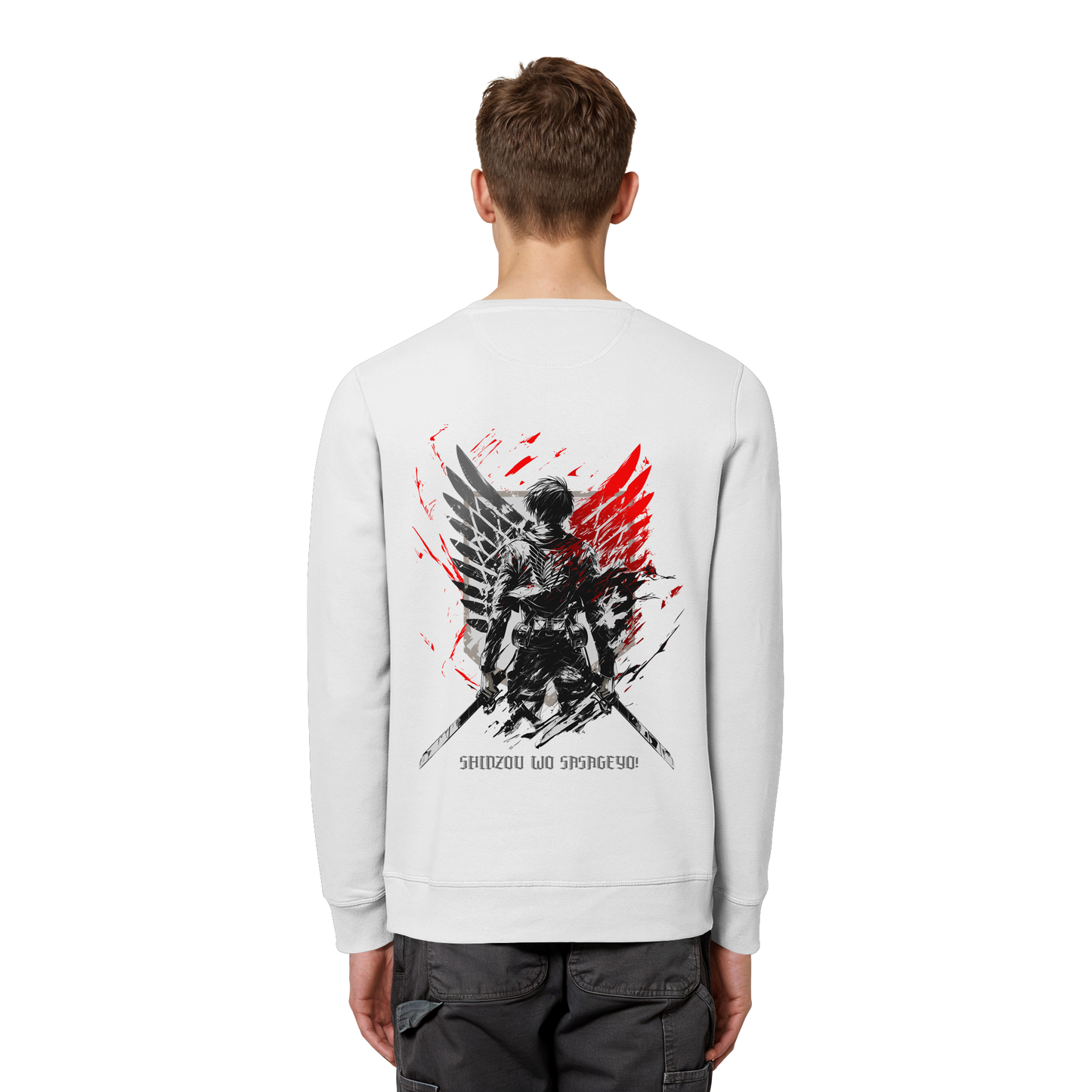 "Wings of Resolve" Back Organic Unisex Sweatshirt
