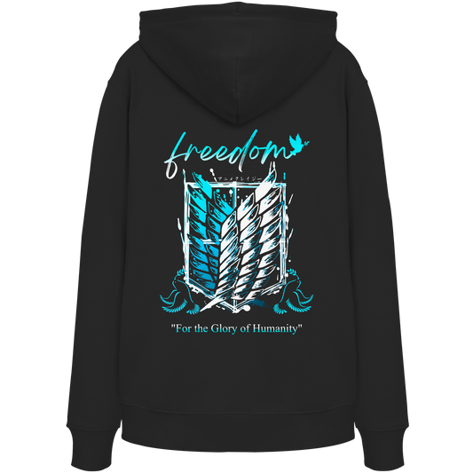 "Blue Rebellion - Wings Of Hope" Back Organic Classic Hoodie