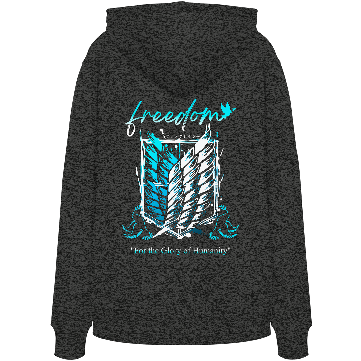 "Blue Rebellion - Wings Of Hope" Back Organic Classic Hoodie
