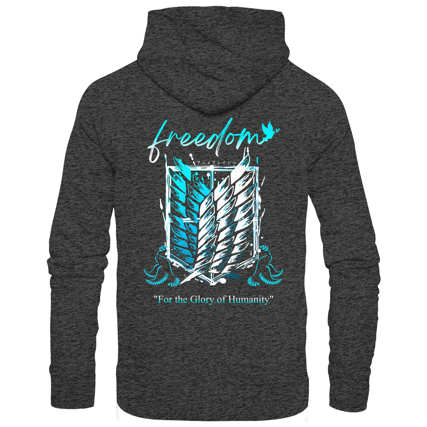 "Blue Rebellion - Wings Of Hope" Back Organic Classic Hoodie