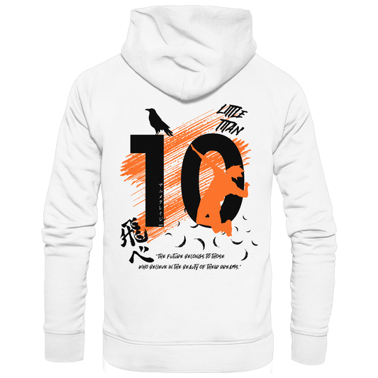 "Little Titan" Back White Organic Classic Hoodie
