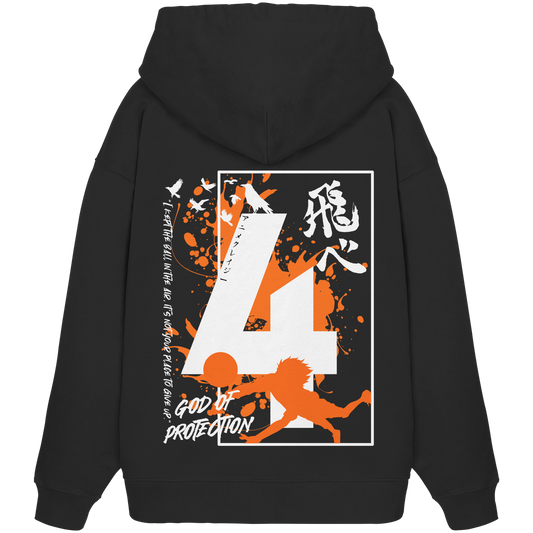 "God Of Protection" Back Organic Oversize Hoodie