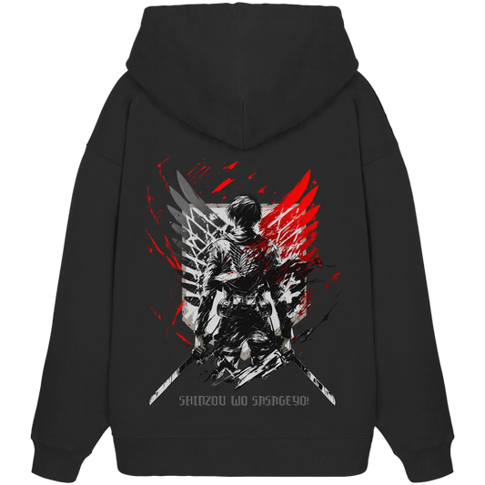"Wings of Resolve" Back Organic Oversize Hoodie