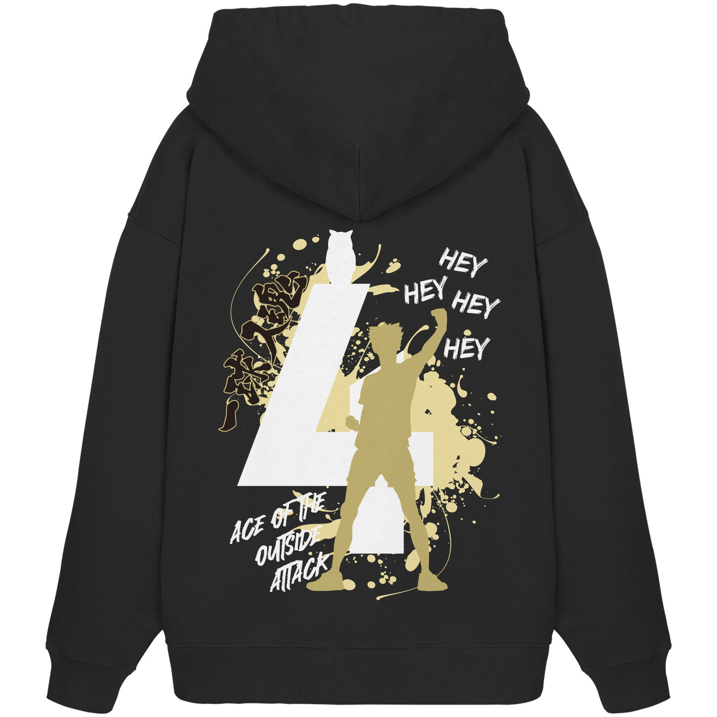 "Ace Of The Outside Attack" Back Organic Oversize Hoodie