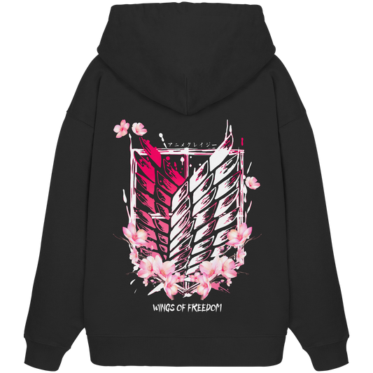 "Petals of Liberation“ Back Organic Oversize Hoodie