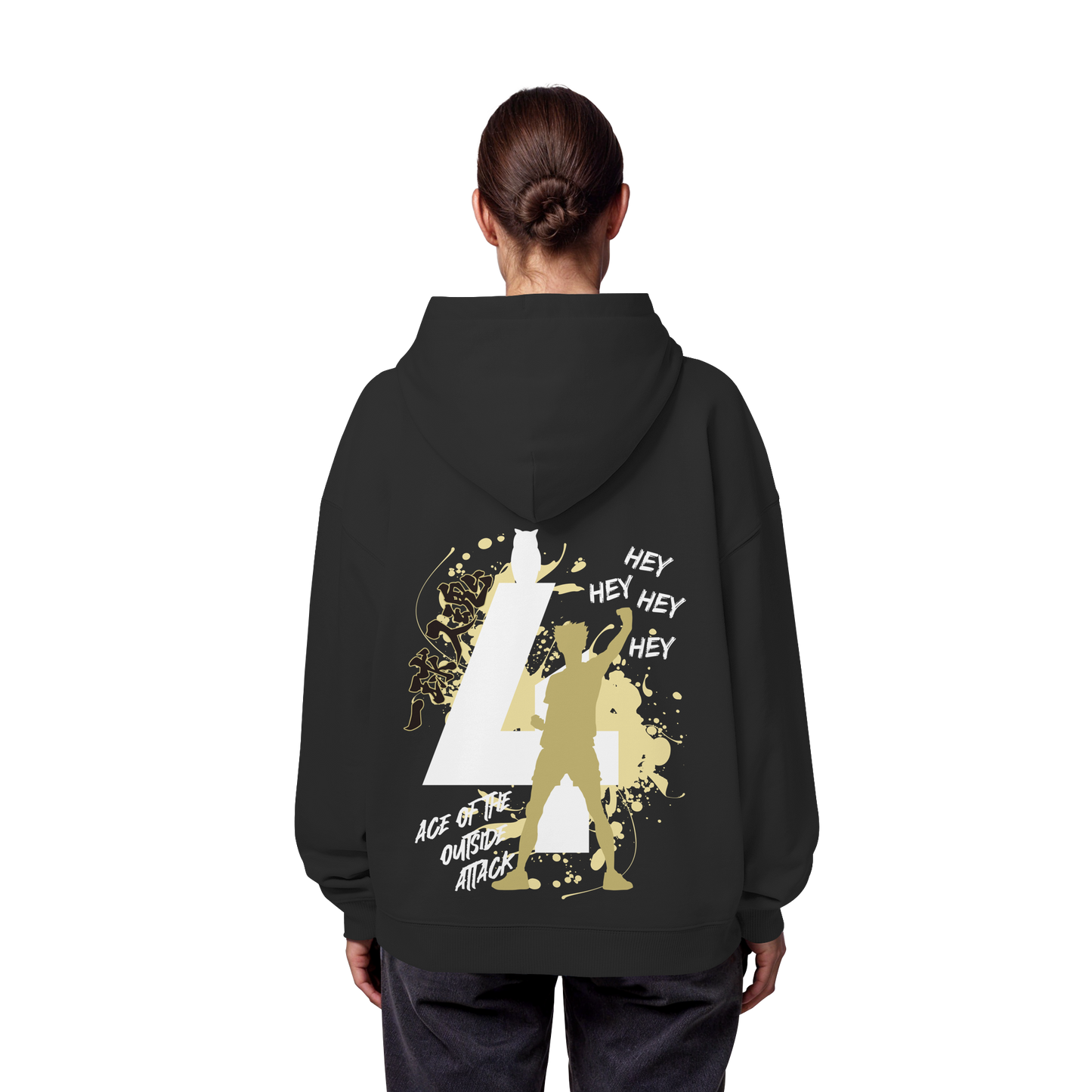"Ace Of The Outside Attack" Back Organic Oversize Hoodie