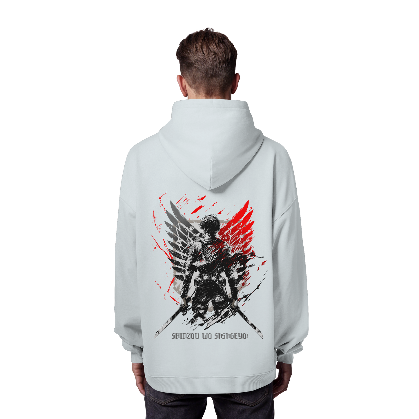"Wings of Resolve" Back Organic Oversize Hoodie
