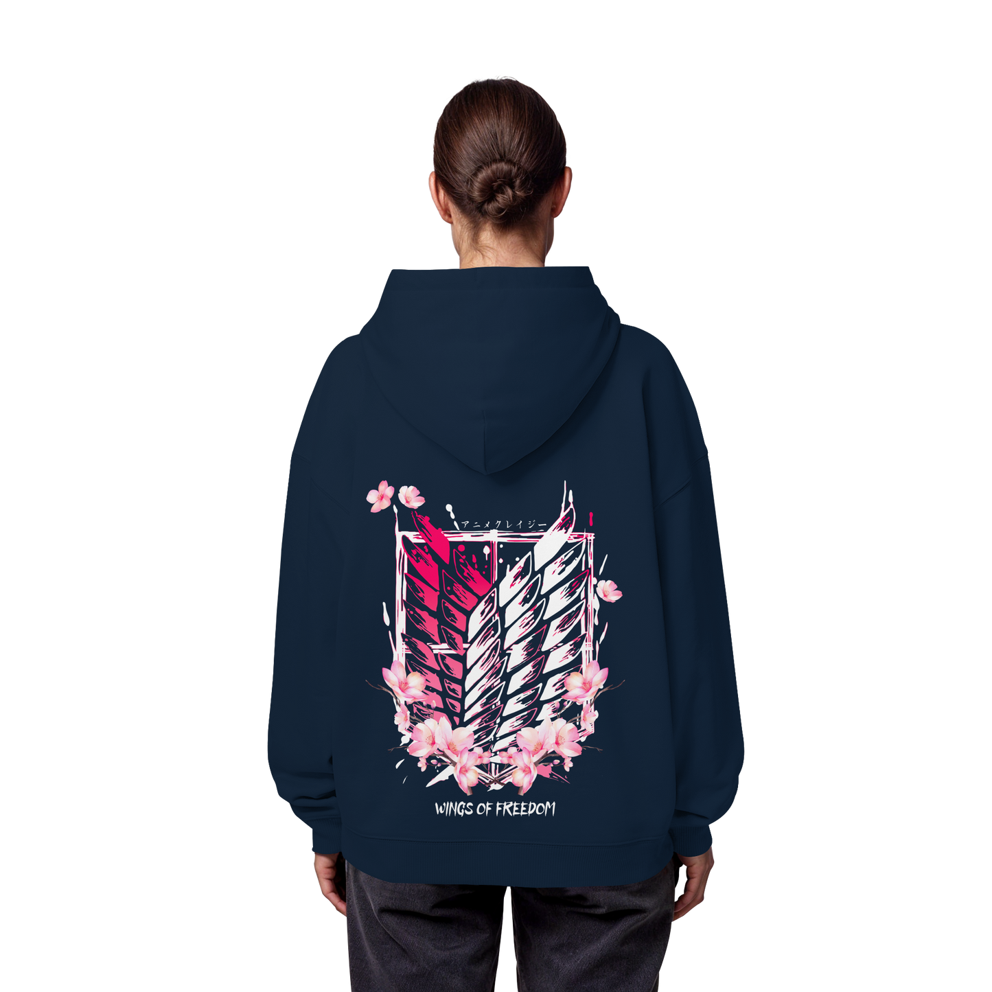 "Petals of Liberation“ Back Organic Oversize Hoodie