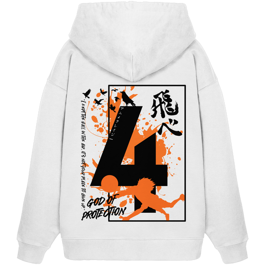 "God Of Protection" Back Organic Oversize Hoodie