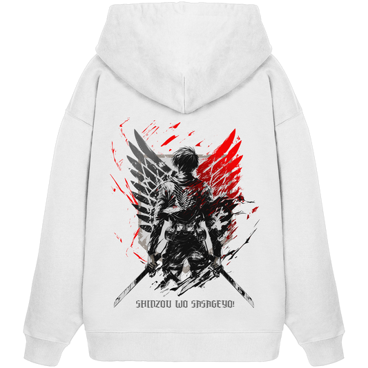 "Wings of Resolve" Back Organic Oversize Hoodie