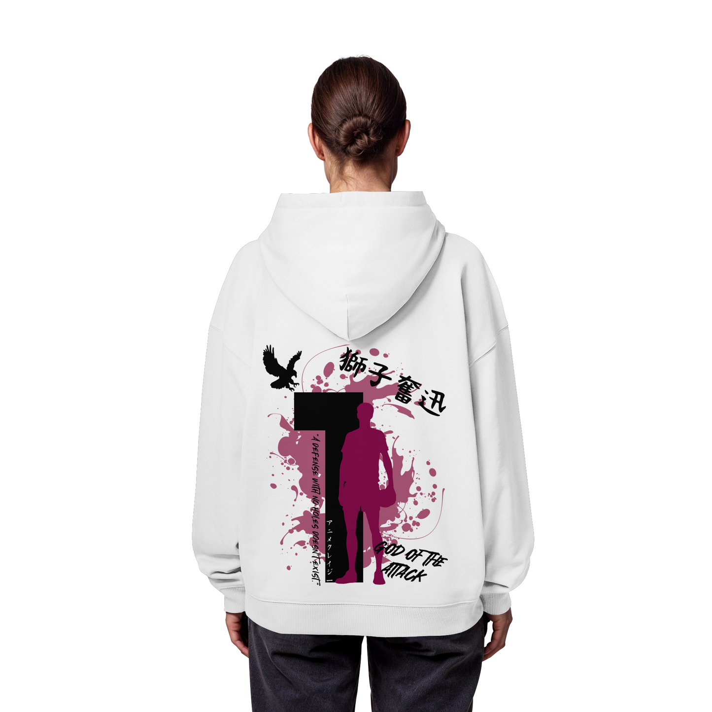 "God Of The Attack" Back Organic Oversize Hoodie
