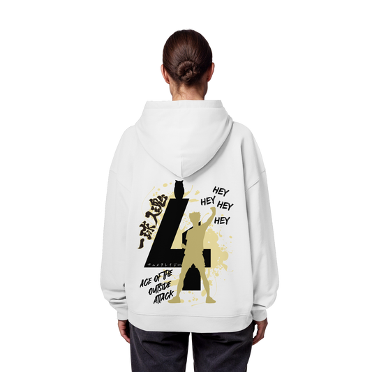 "Ace Of The Outside Attack" Back Organic Oversize Hoodie